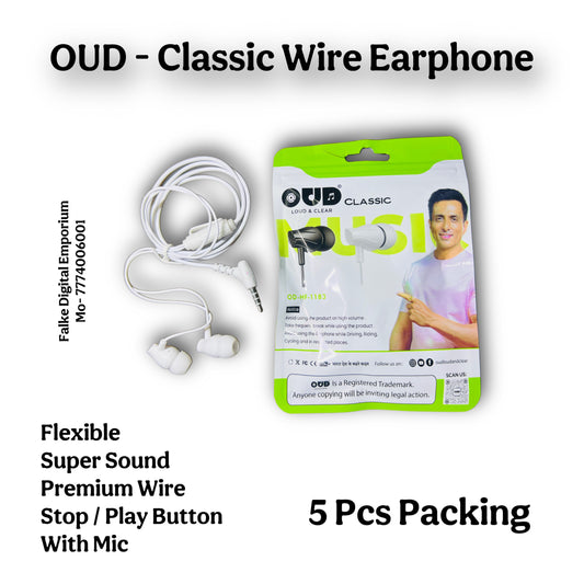 OUD - Classic Wire Earphone (5 Pcs)